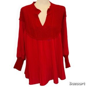 Red Women's Top / Sweater one size pleated